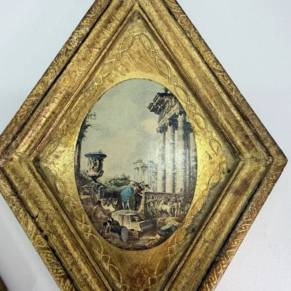 Florentine Triangle Wall Plaque Hilair Reading Panini Roman Ruins Florence Italy